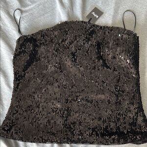 Kity Black Sequin Strapless Top